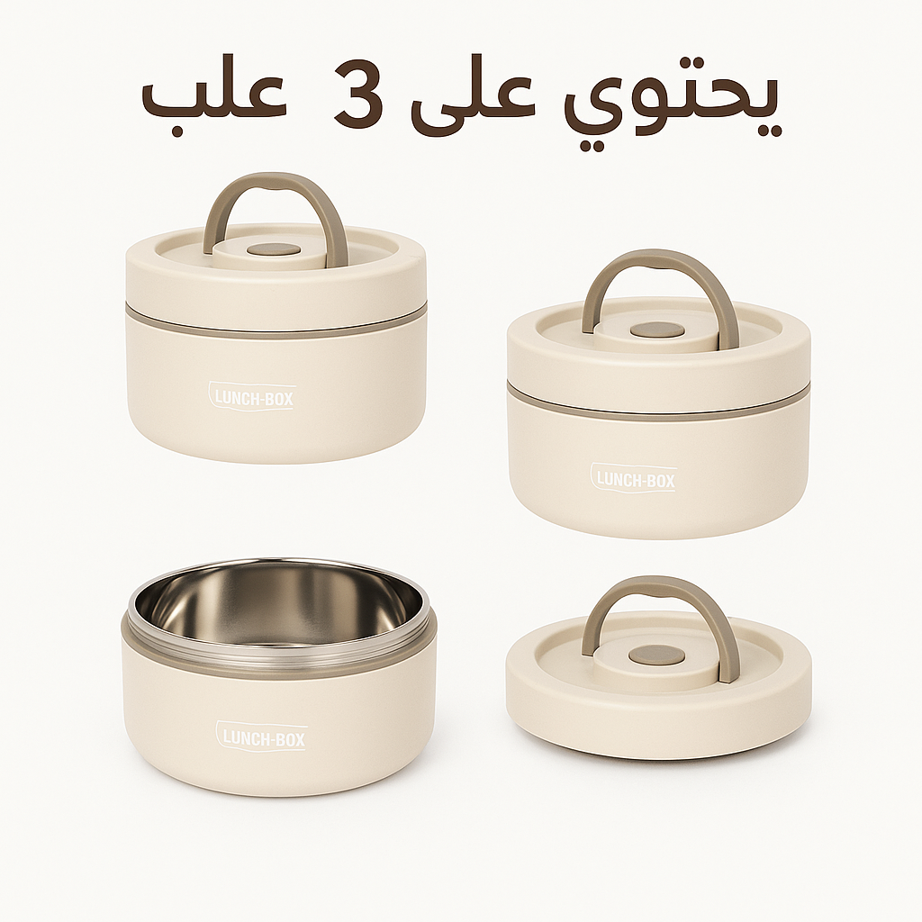 حافظة الغداء الحراري (lunch box) بثلاث طبقات