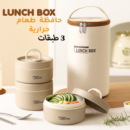 حافظة الغداء الحراري (lunch box) بثلاث طبقات